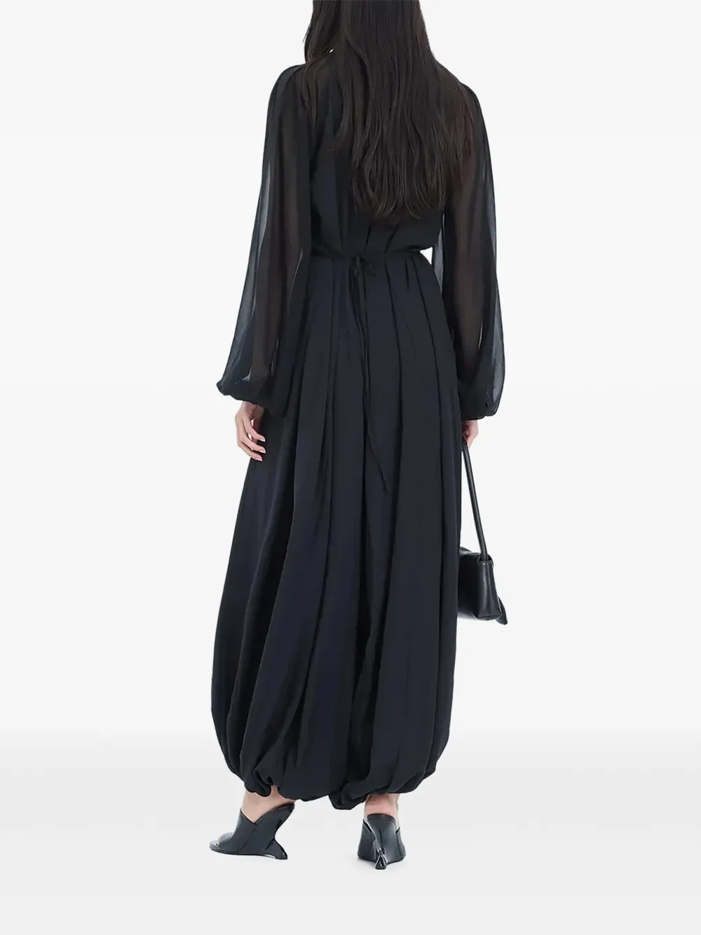 ROTATE BIRGER CHRISTENSEN floral-applique balloon-leg jumpsuit Zwart