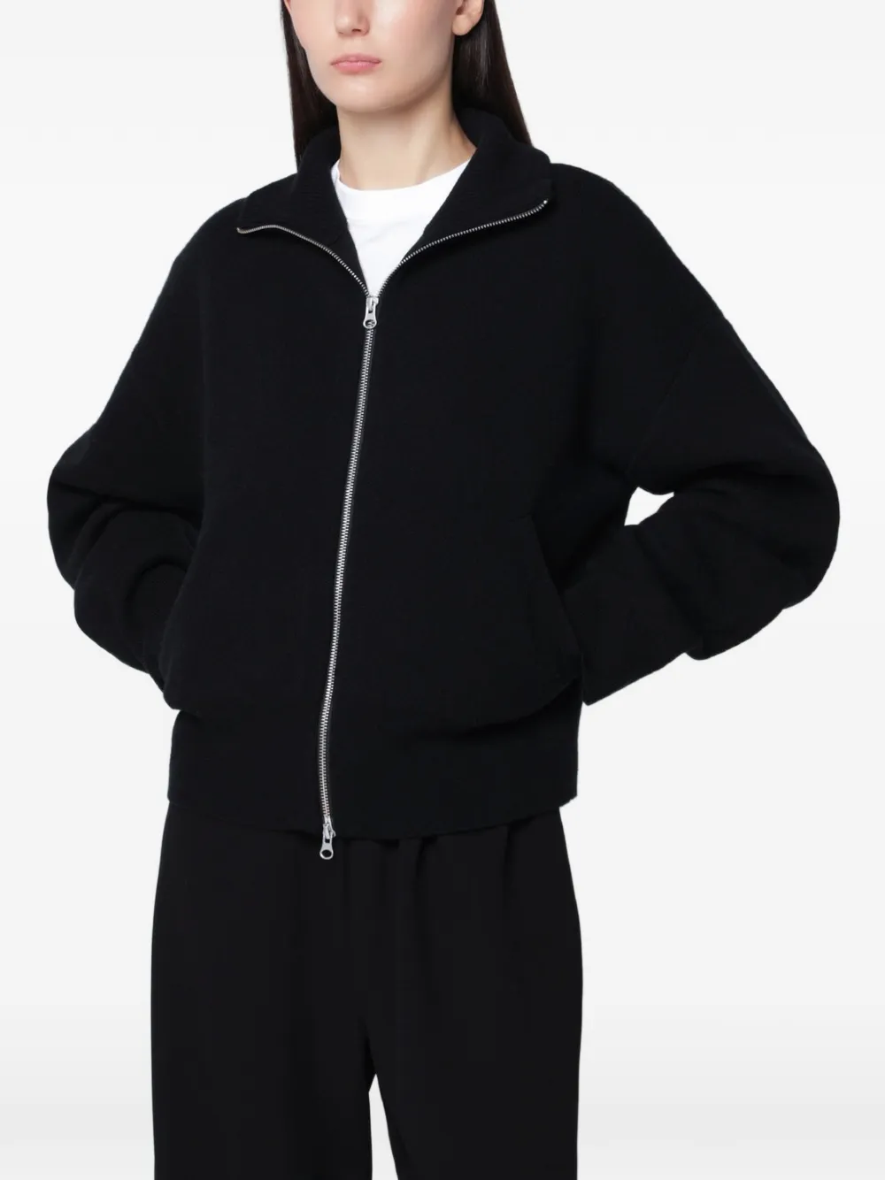 Extreme cashmere Xtra Cute zip-up cardigan Zwart