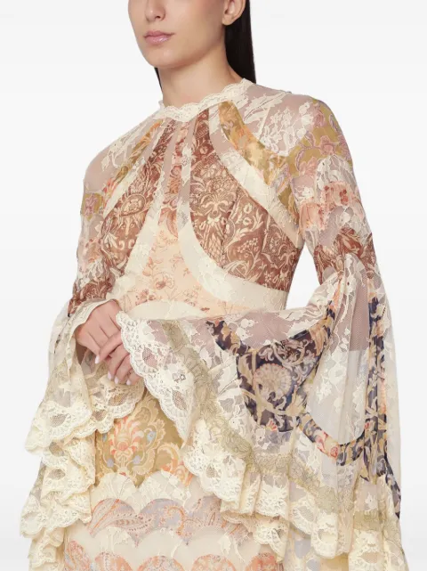 ZIMMERMANN Valiant lace-trim silk dress