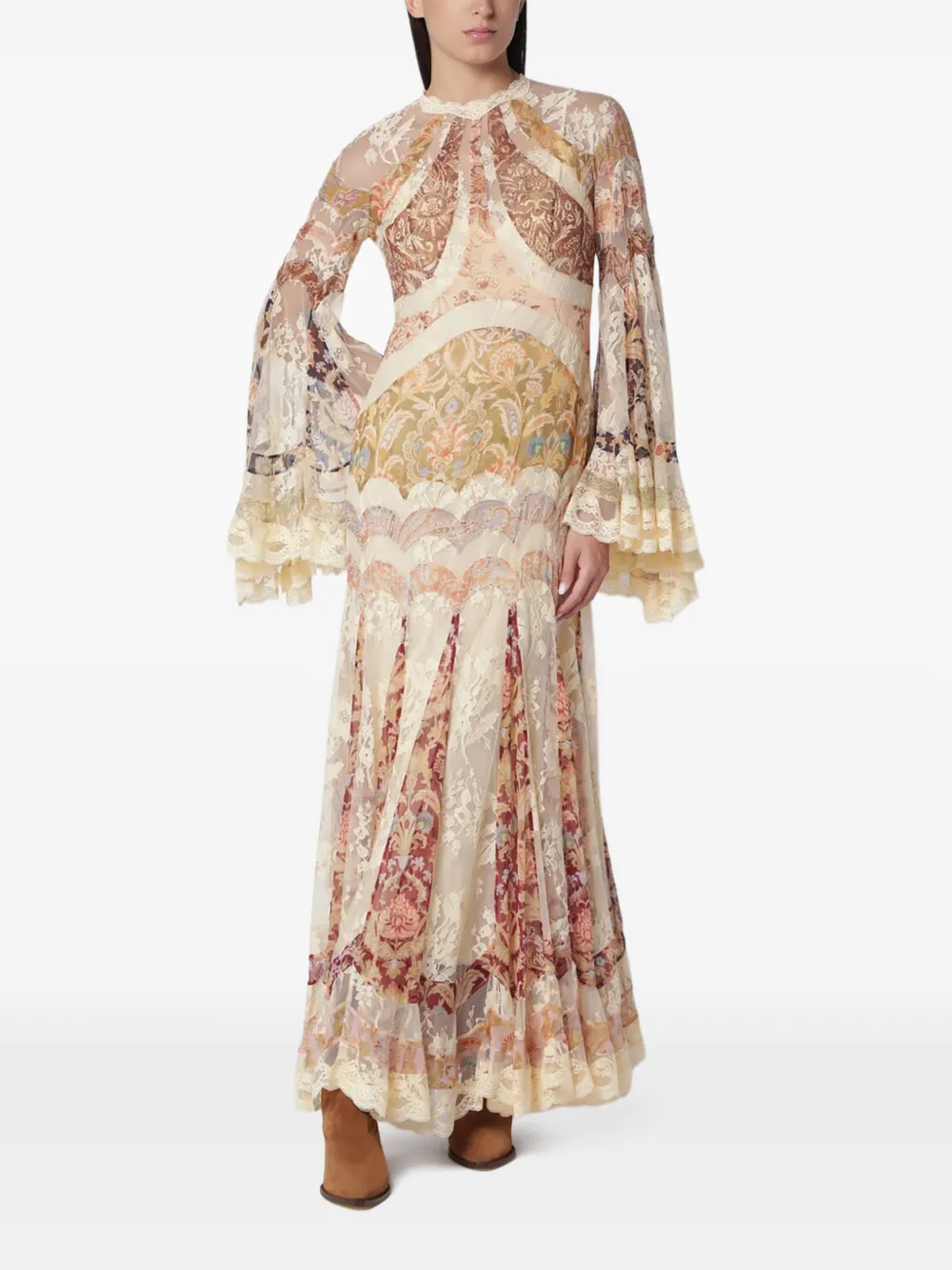 ZIMMERMANN Valiant panelled gown Beige