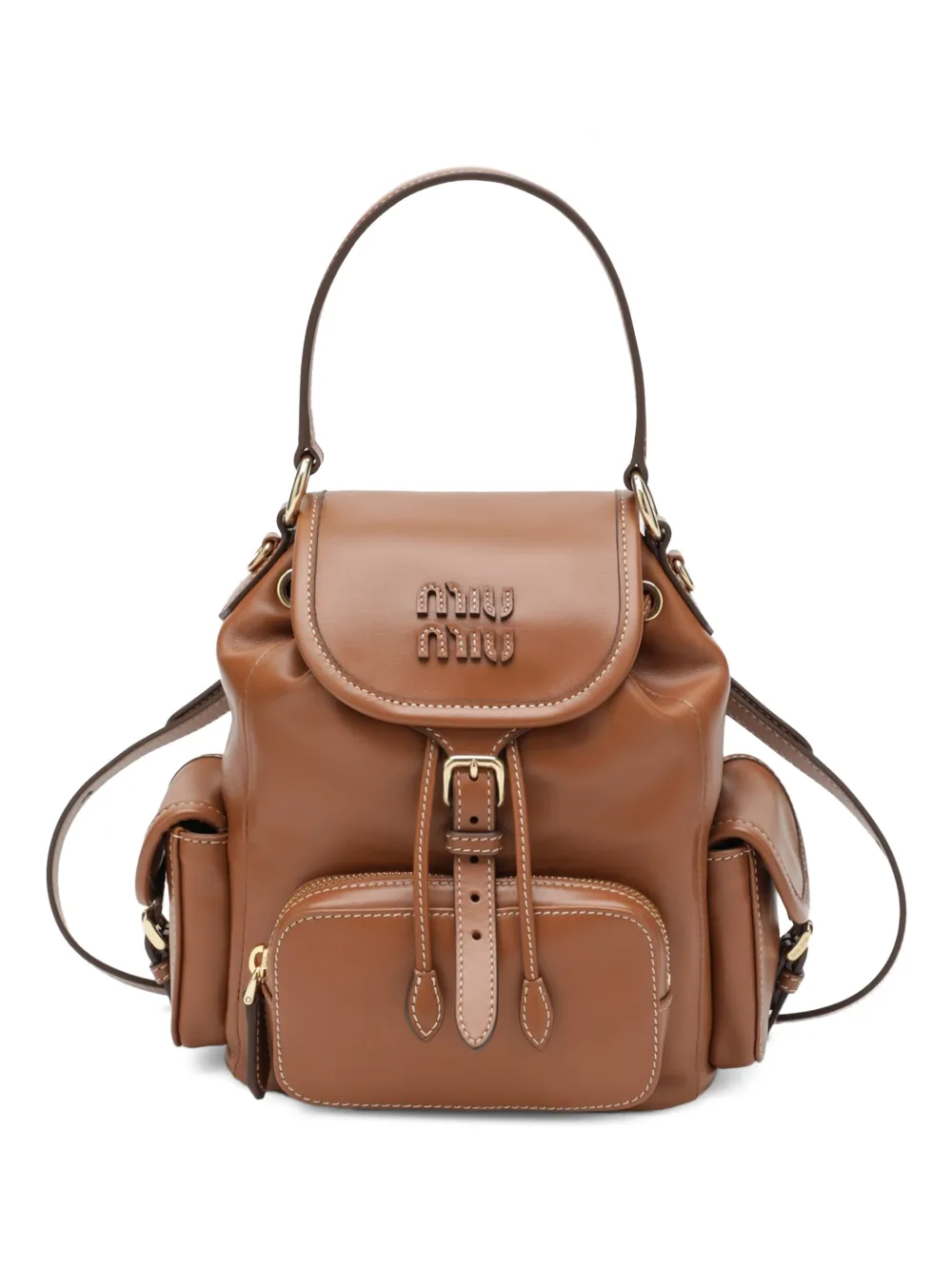 Miu Miu leather backpack - Marrone