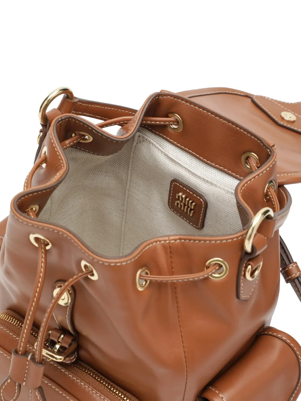 Miu leather backpack Bruin