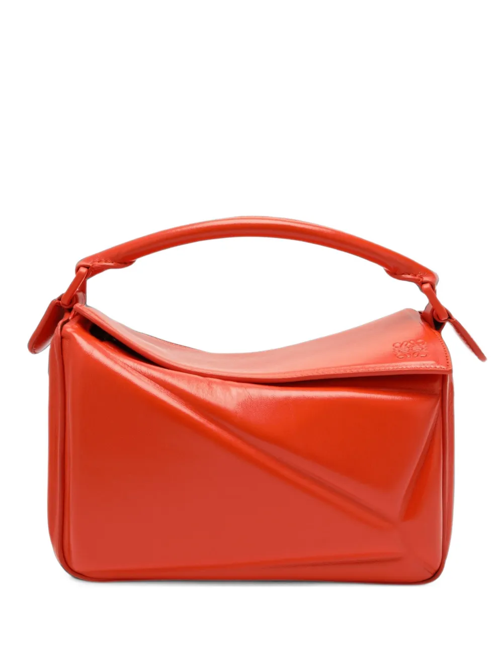 LOEWE small Puzzle Blown bag in glossy lambskin Rood
