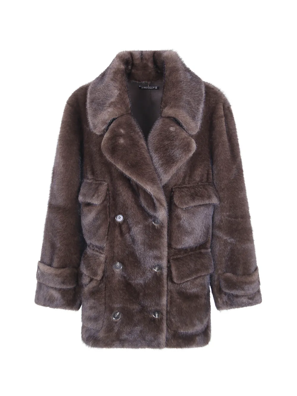 SWD BY S.W.O.R.D. double-breasted faux-fur coat - Marrone