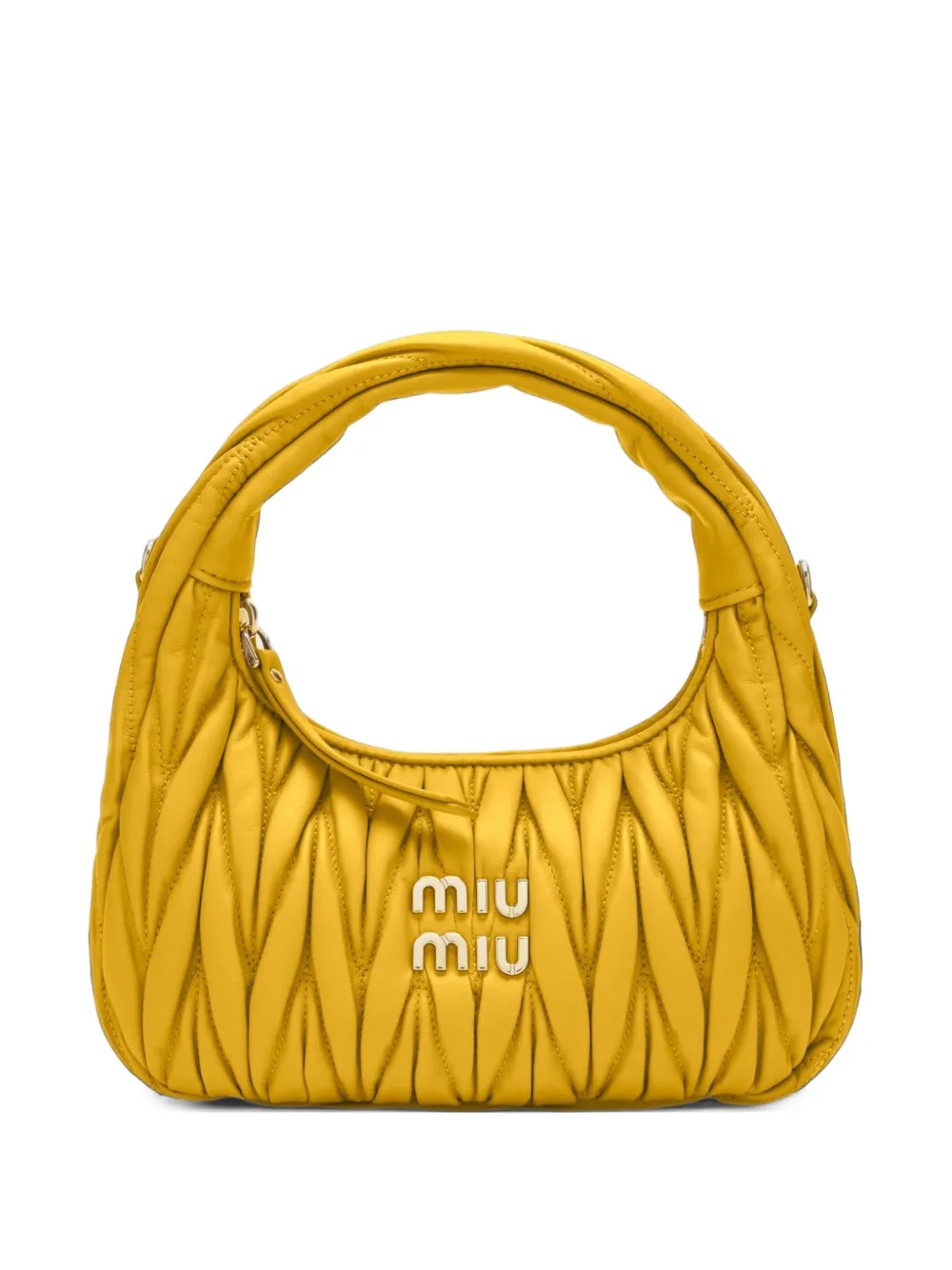 Miu Miu Wander matelassé leather shoulder bag - Giallo