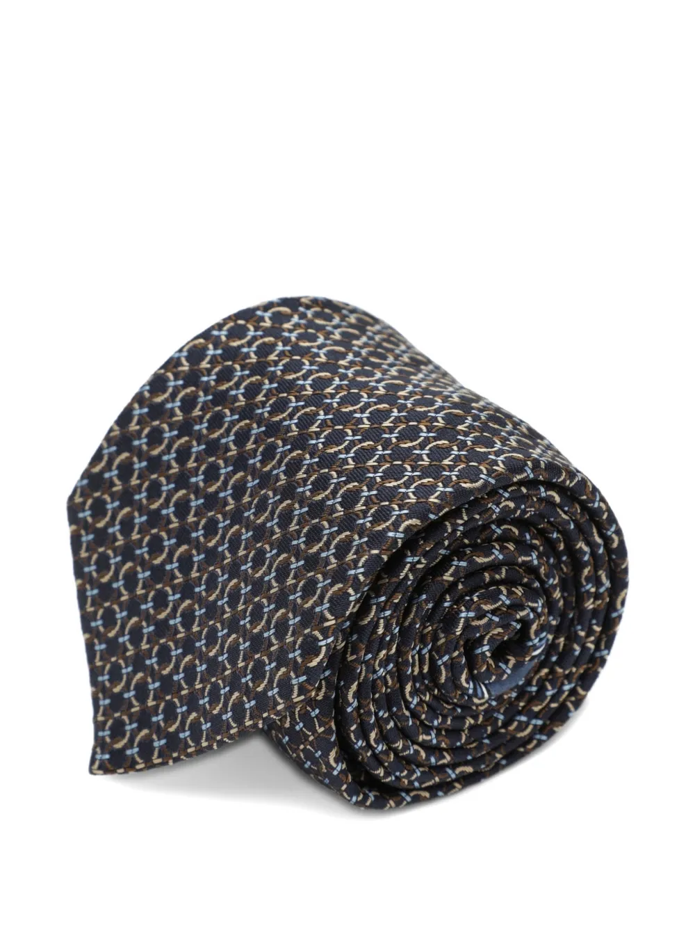 Ferragamo Gancini silk jacquard tie Bruin