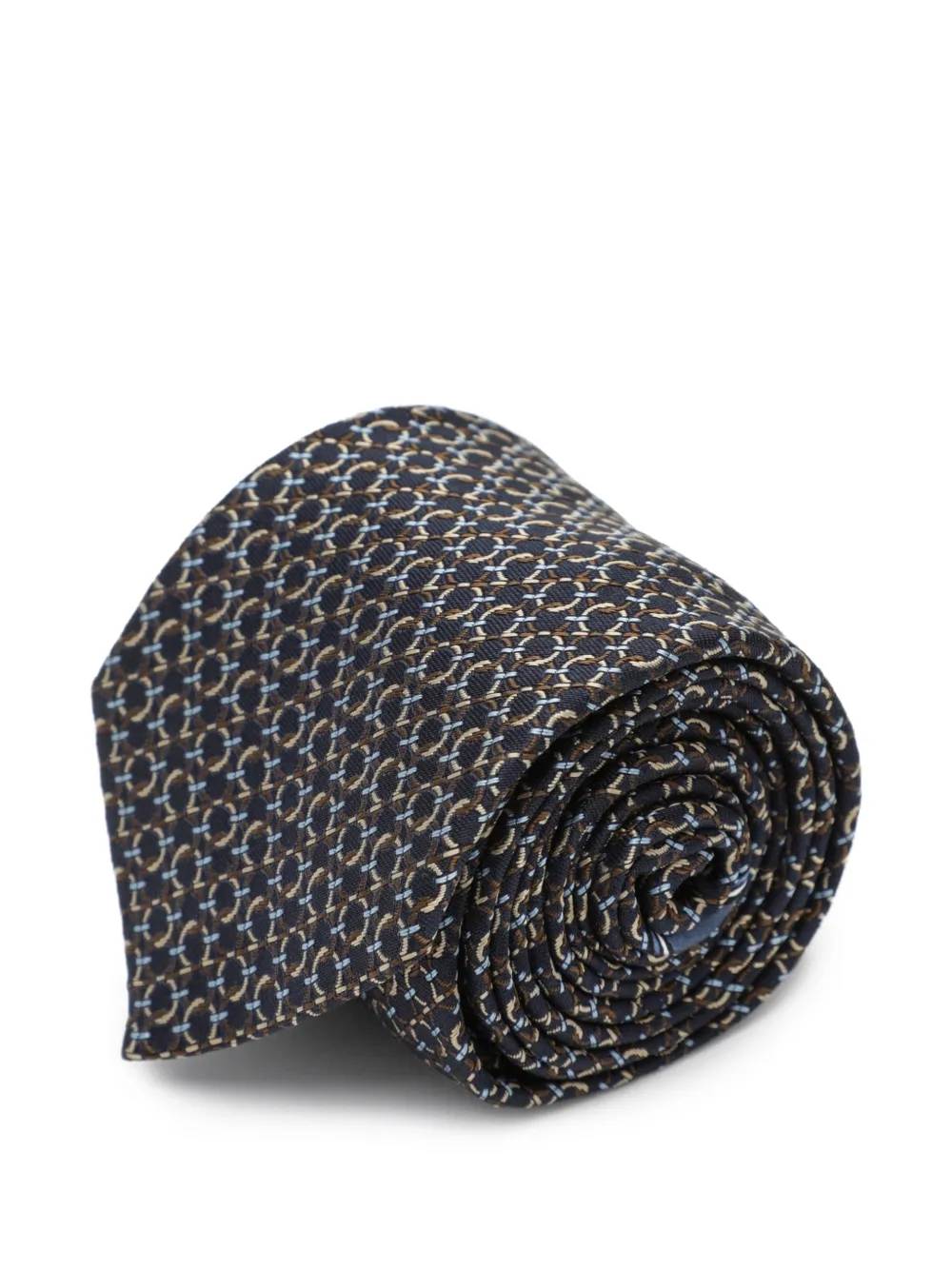 Ferragamo Gancini 提花真丝领带 | 褐色 | Image 1