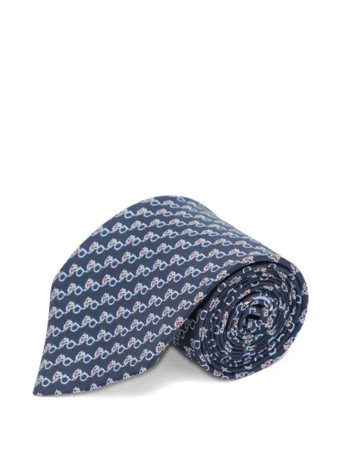 Ferragamo Gancini owl-print silk tie