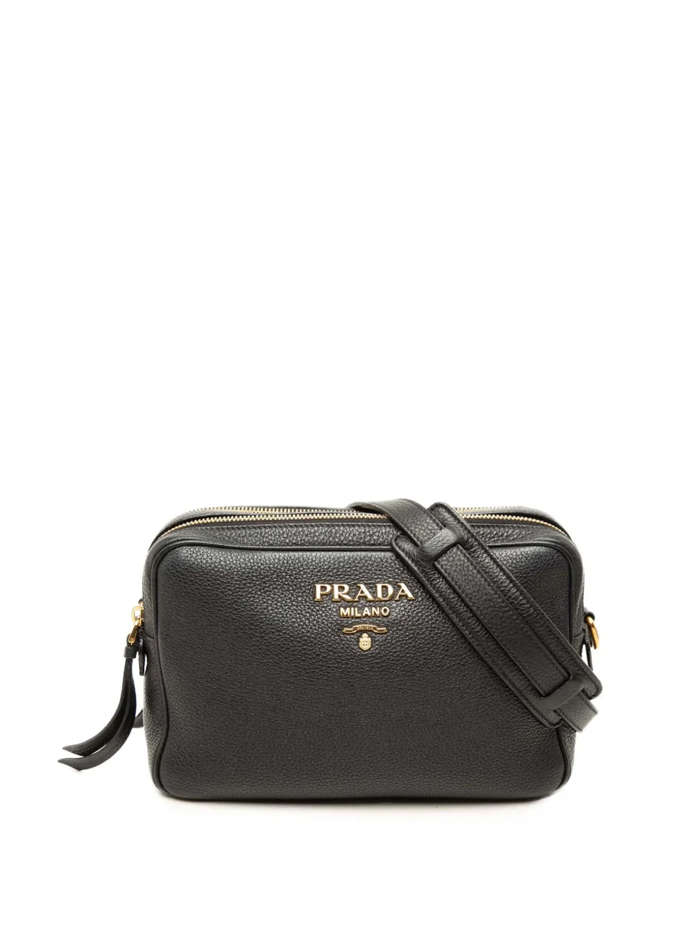 Prada Pre-Owned 2010-2026 Vitello Phenix Double Zip Camera Bag crossbody bag - Nero