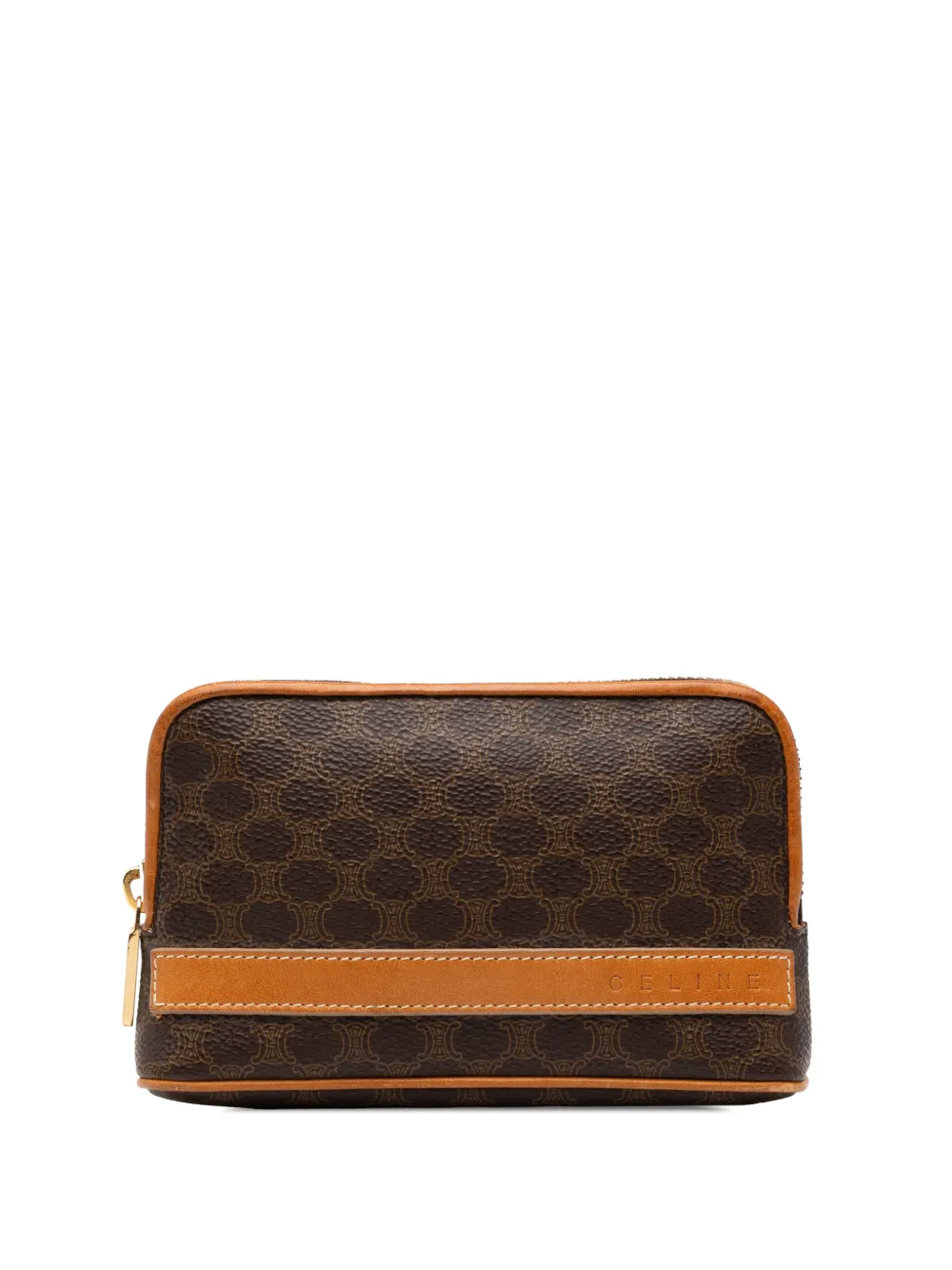 Celine Pre-Owned 2000 Macadam Coated Canvas Cosmetic pouch - Braun