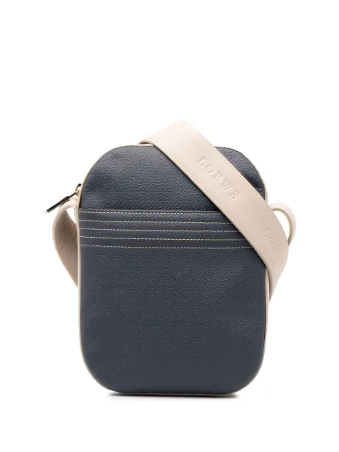 Loewe Pre-Owned 2021 Bicolor Embossed Repeat Anagram Leather crossbody bag