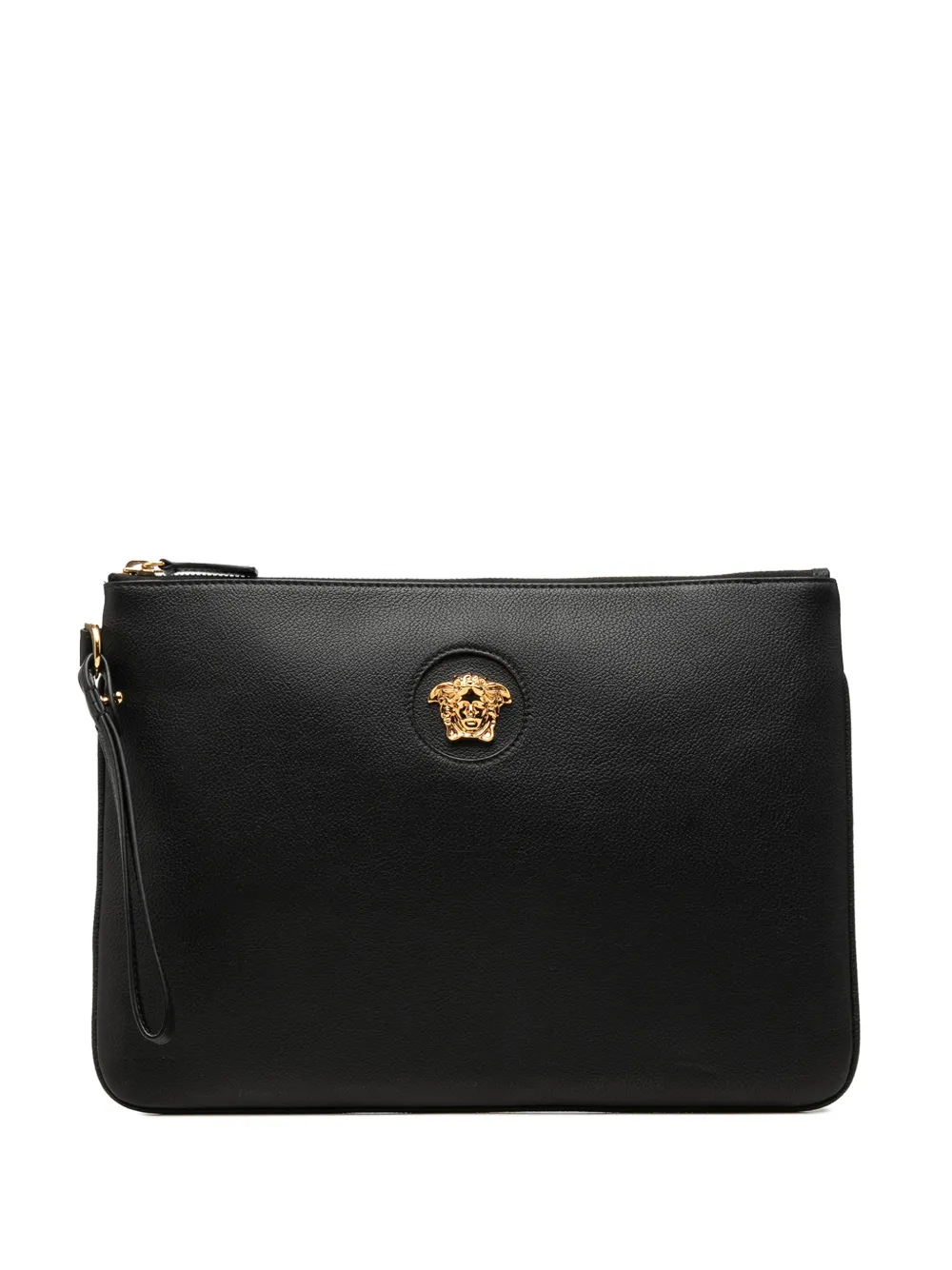 Versace Pre-Owned 2010-2026 Leather Medusa Wristlet clutch bag - Black