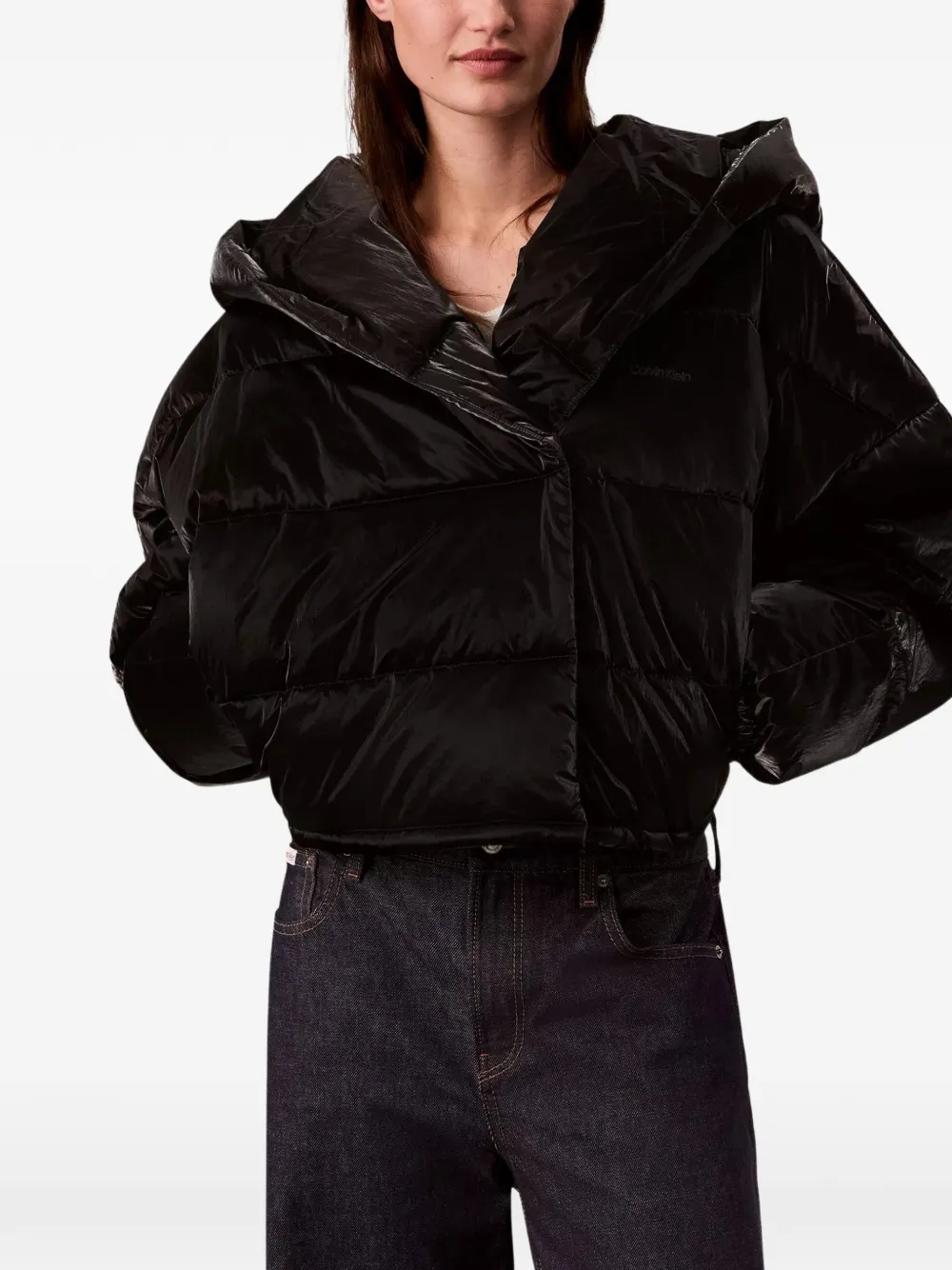 Calvin Klein Donsjack met capuchon Zwart