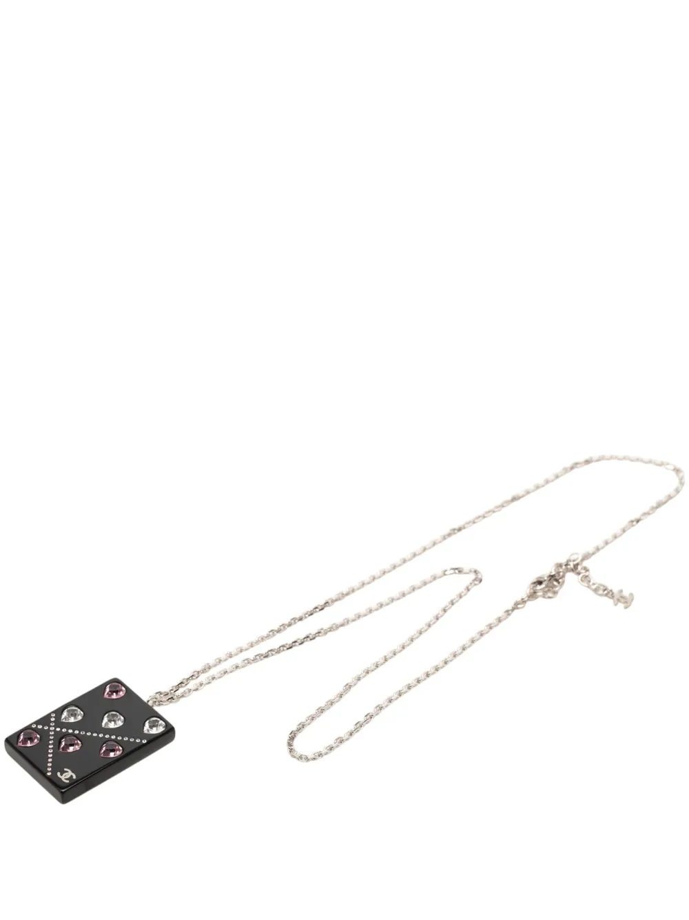 CHANEL Pre-Owned 2004 CC Brass Acrylic and Strass Pendant Necklace costume necklace - Silber