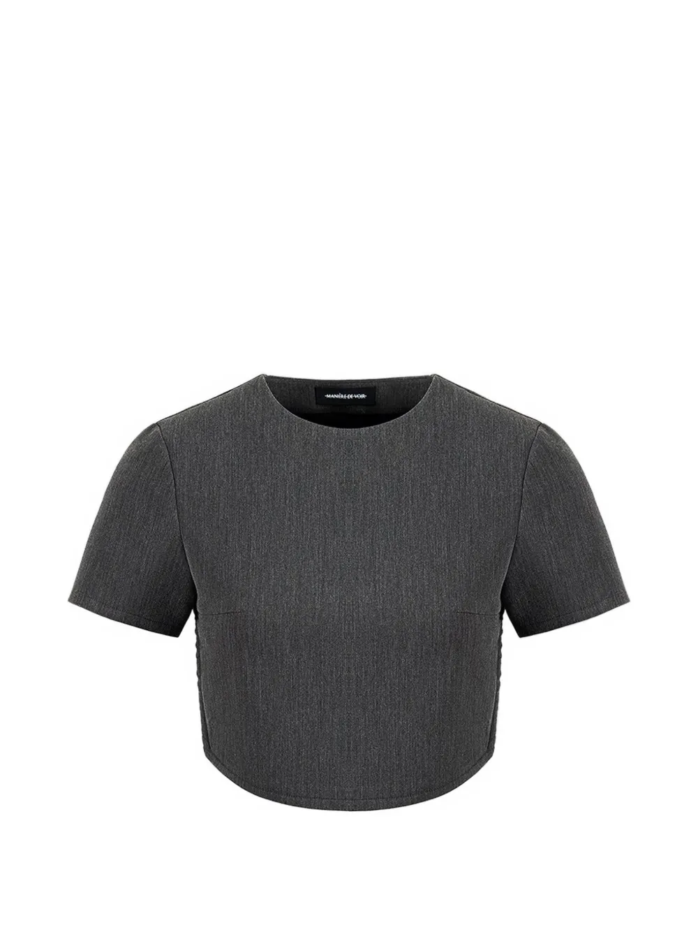 Manière De Voir curved-hem backless top with tie - Grigio