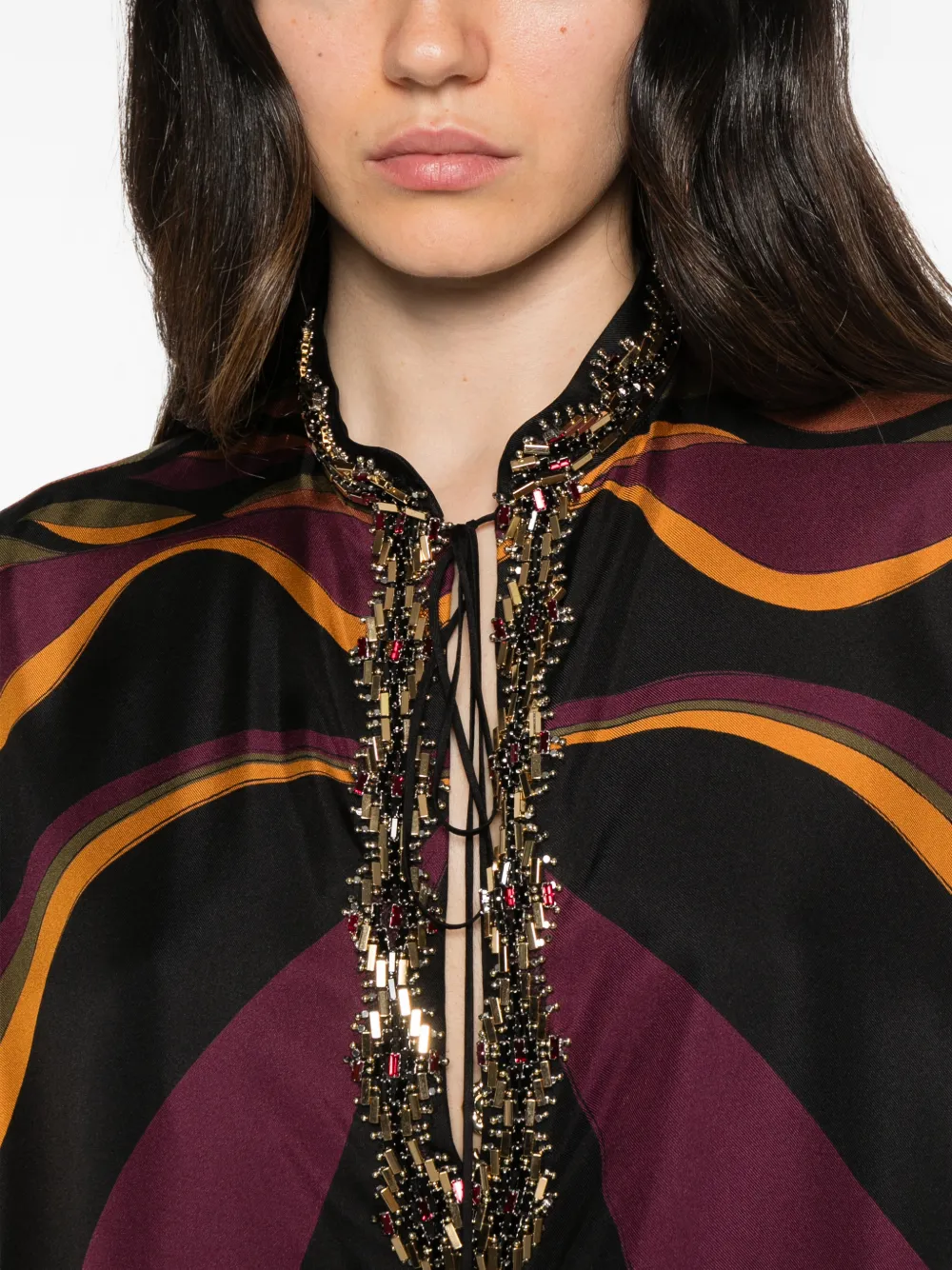 PUCCI embellished kaftan maxi dress Zwart