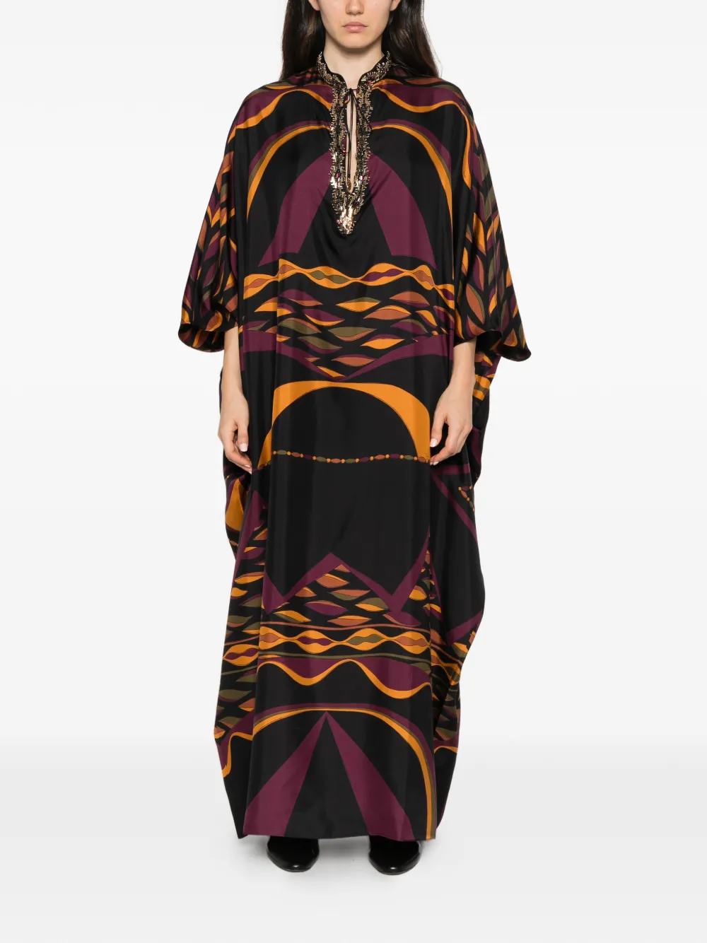 PUCCI embellished kaftan maxi dress Zwart
