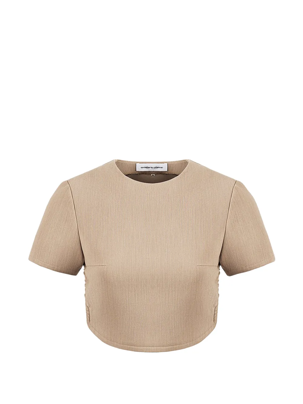 Manière De Voir curved-hem backless top with tie - dark beige - Nude