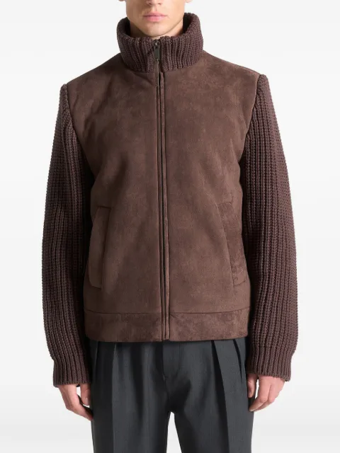 Manière De Voir Timothee in brown suede & knit jacket