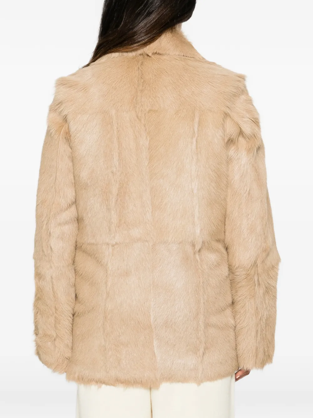 AMI Paris notch-lapel coat Beige