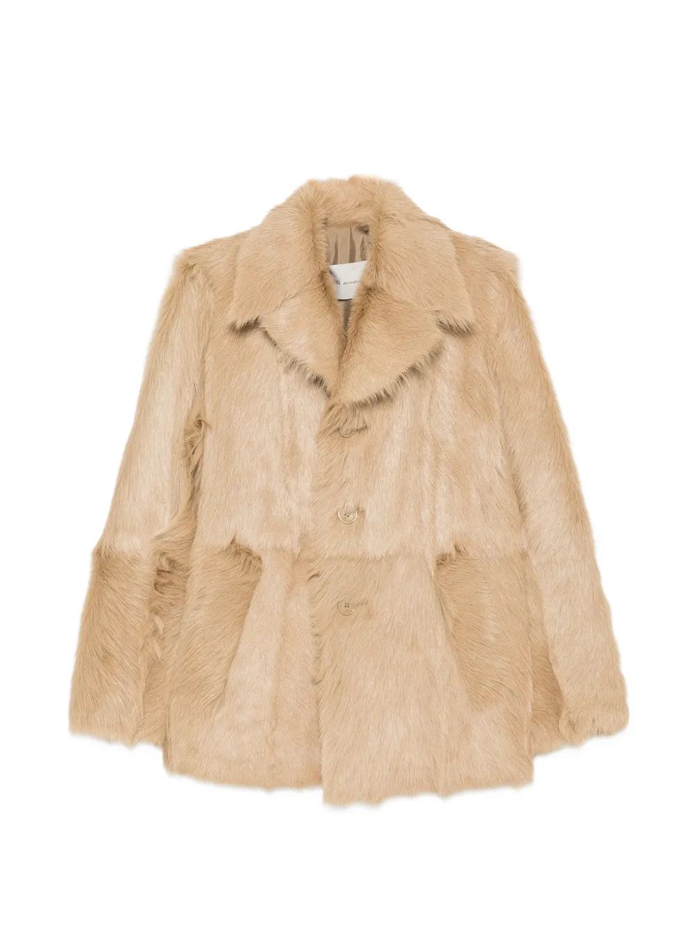 AMI Paris notch-lapel coat Beige
