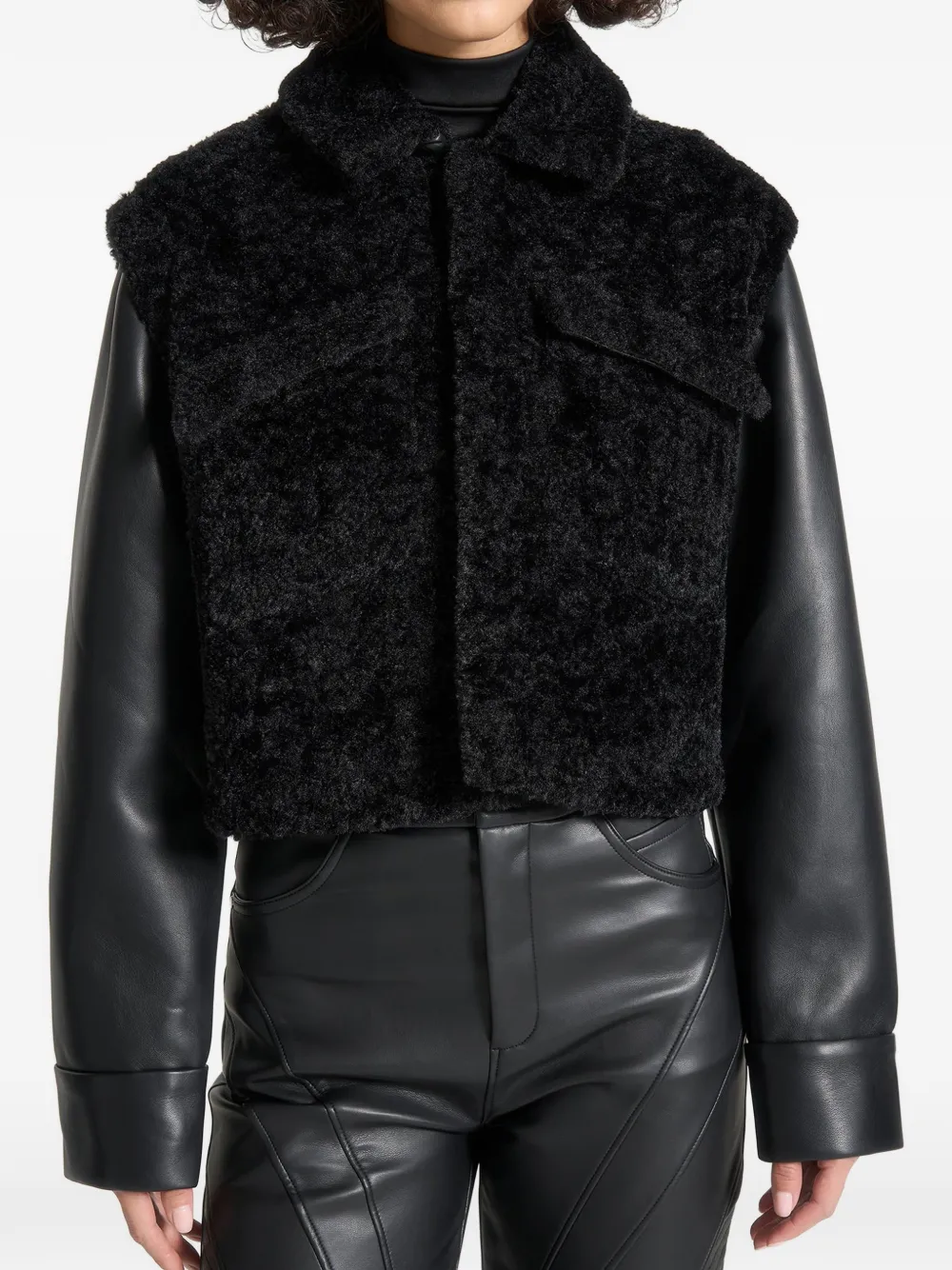 Manière De Voir plush jacket with sleeves - Nero