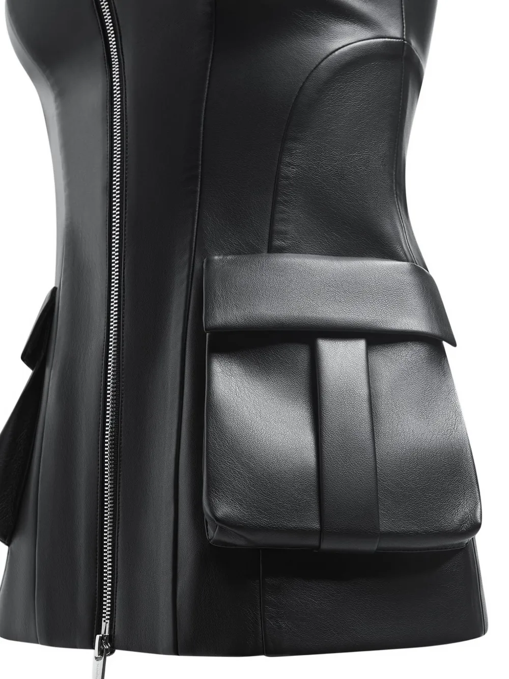 Manière De Voir leather longline bandeau top - Nero