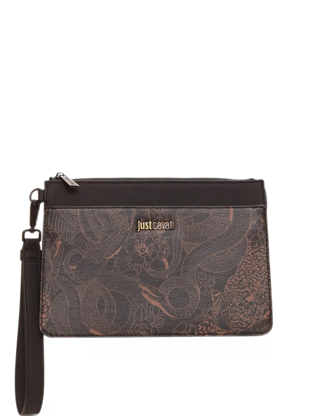 Just Cavalli animal-print wrist-strap pouch Bruin