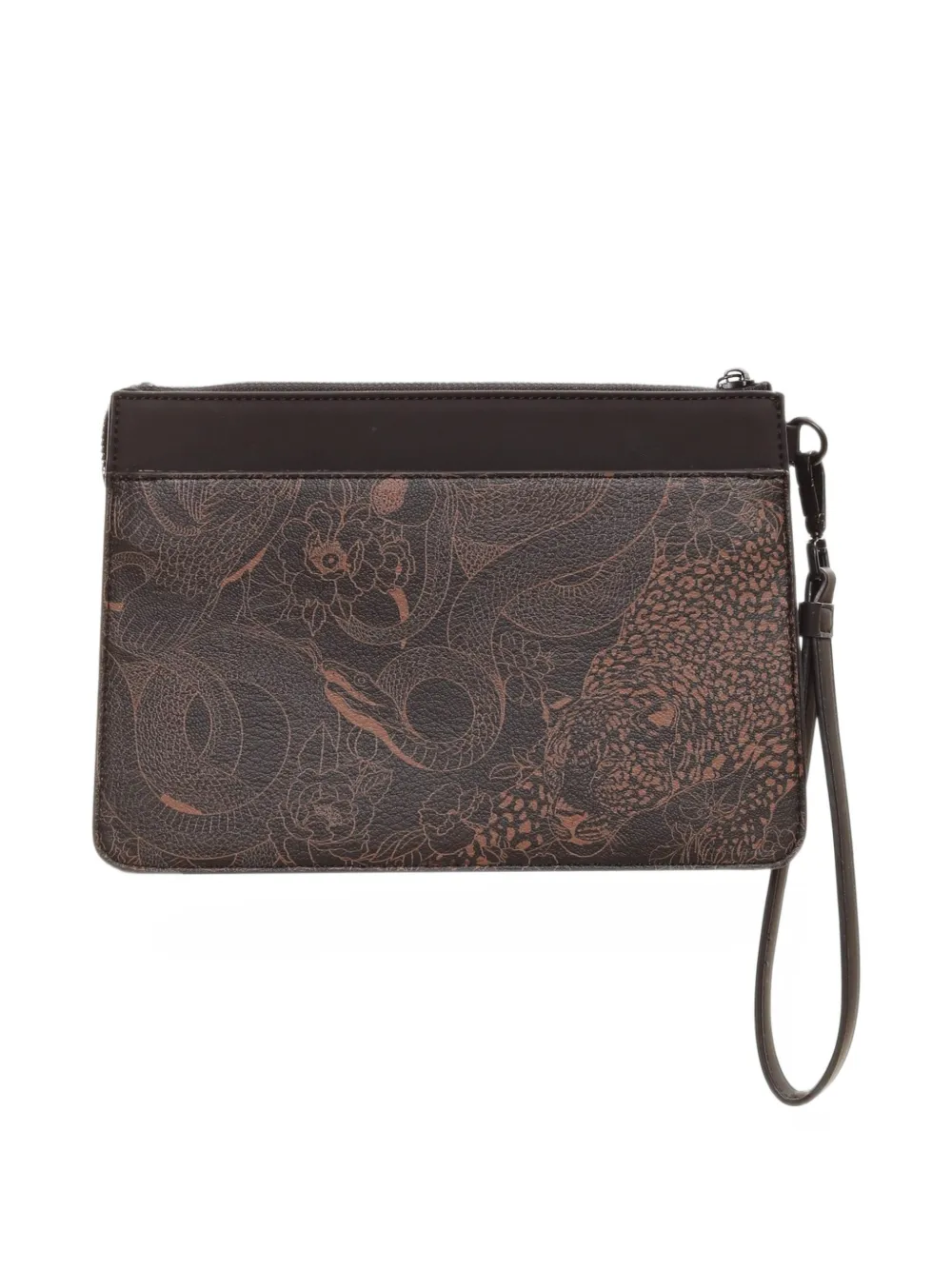 Just Cavalli animal-print wrist-strap pouch Bruin