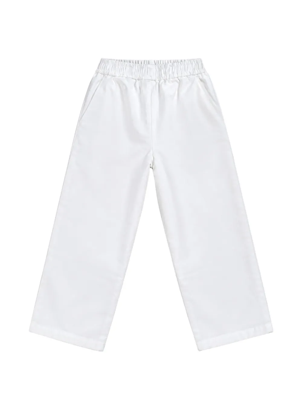 Aspesi Kids elasticated-waist logo-tag trousers Wit