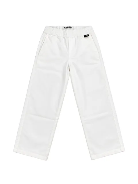 Aspesi Kids elasticated-waist logo-tag trousers