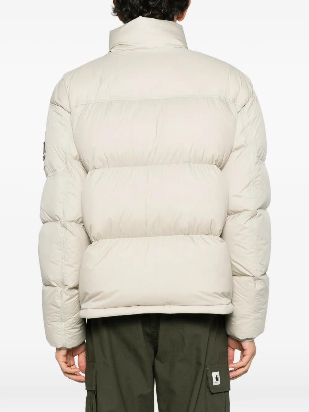 Moose Knuckles Everest quilted logo-patch puffer jacket Grijs