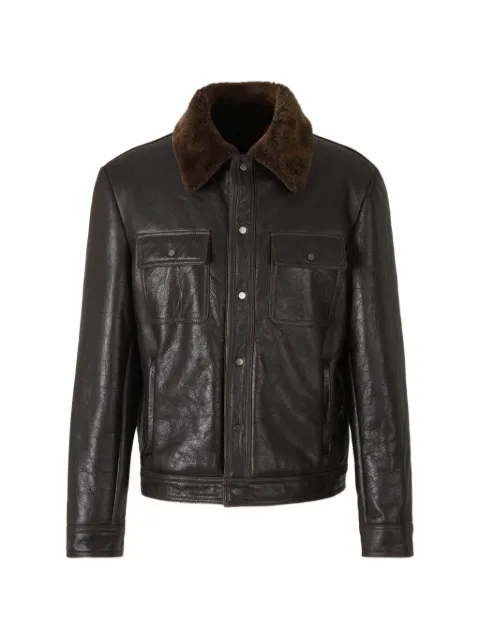 Salvatore Santoro leather shearling-collar jacket