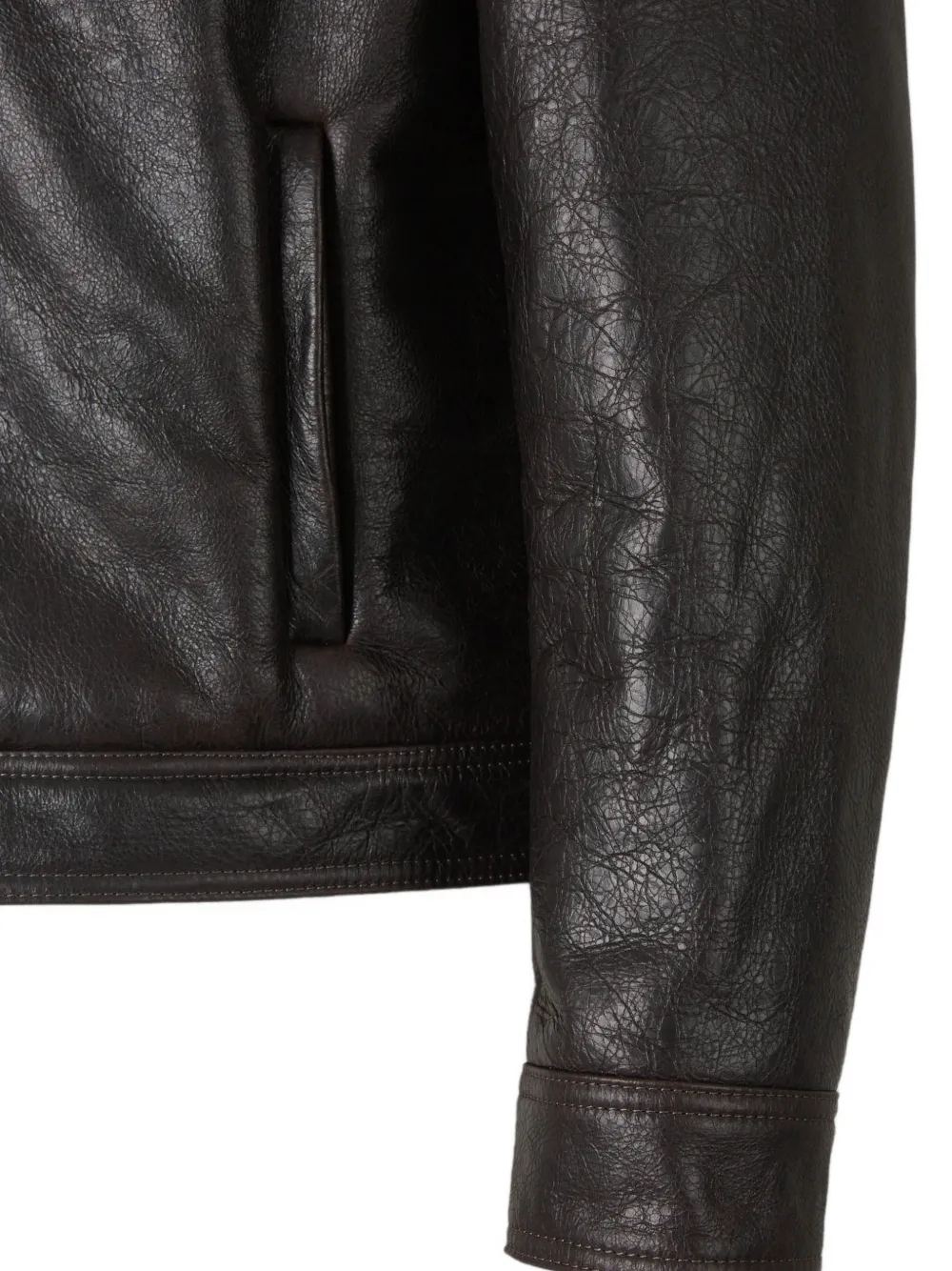 Salvatore Santoro leather shearling-collar jacket Bruin