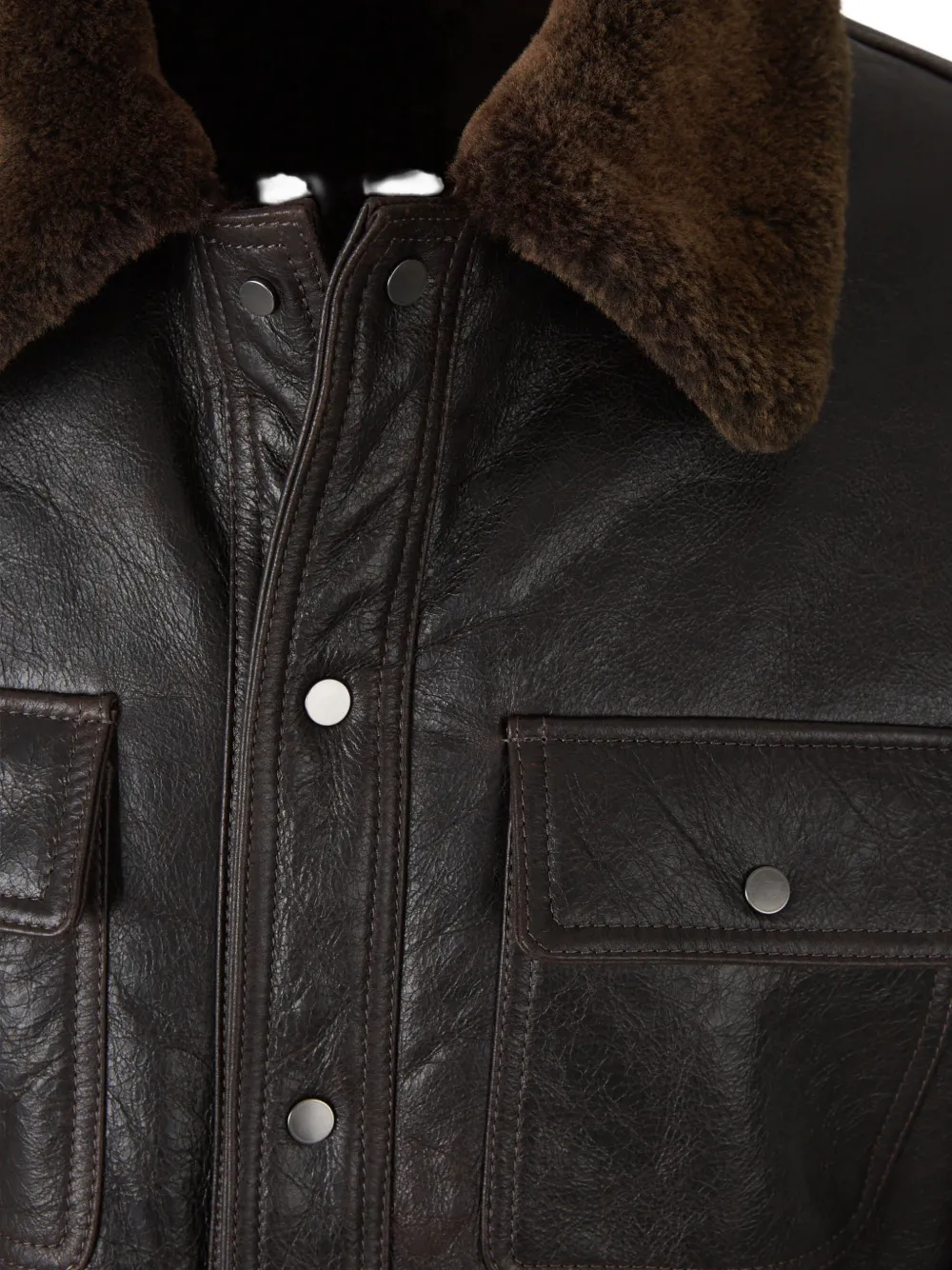 Salvatore Santoro leather shearling-collar jacket Bruin