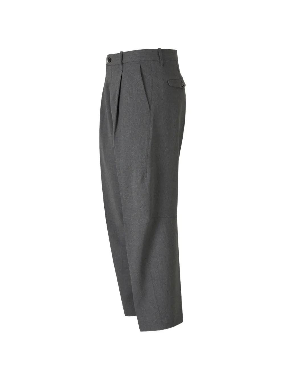 Nine In The Morning pleated-detail cropped trousers Grijs