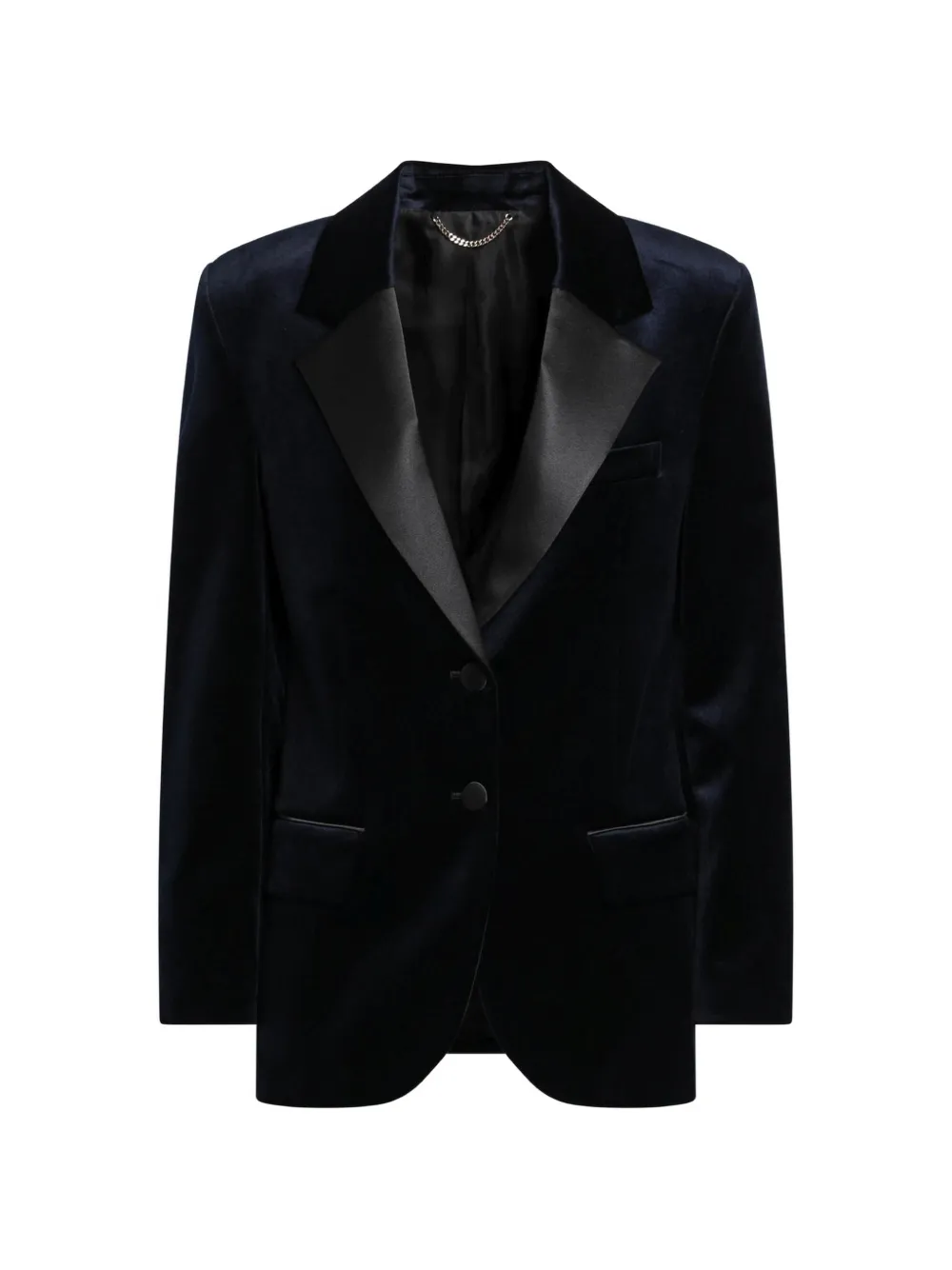 Victoria Beckham Camilla single-breasted velvet blazer Blauw