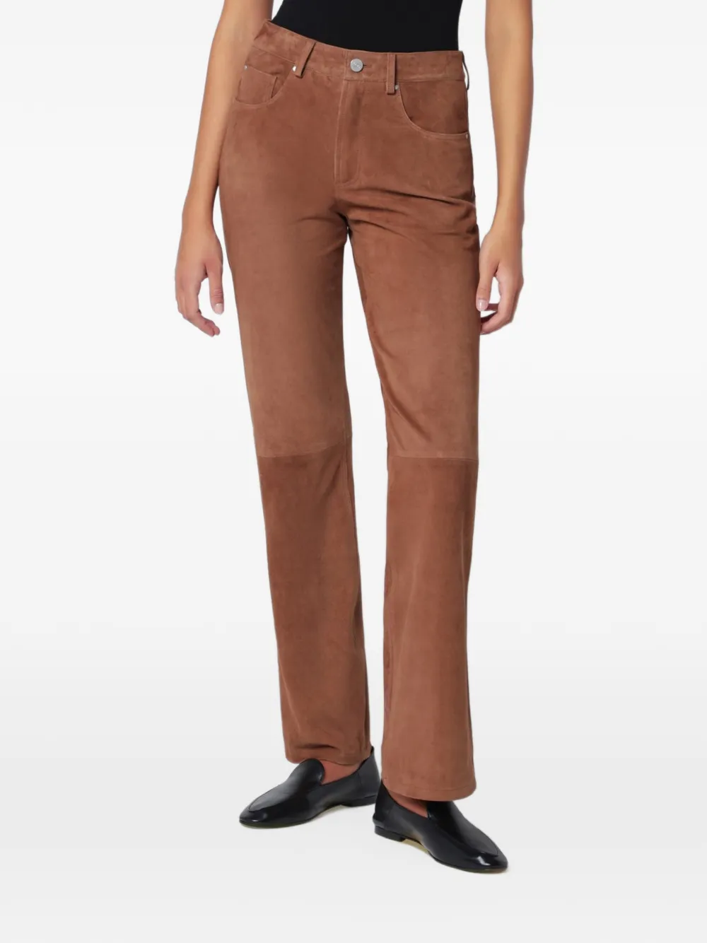 Arma suede straight-leg trousers - Marrone