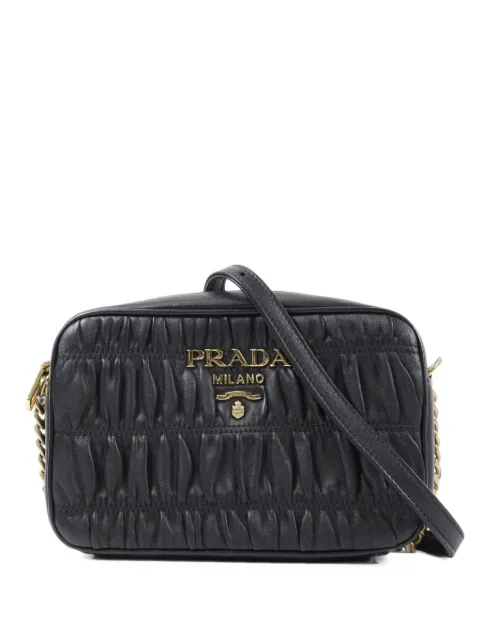 Prada Pre-Owned ruched-leather chain-link mini bag