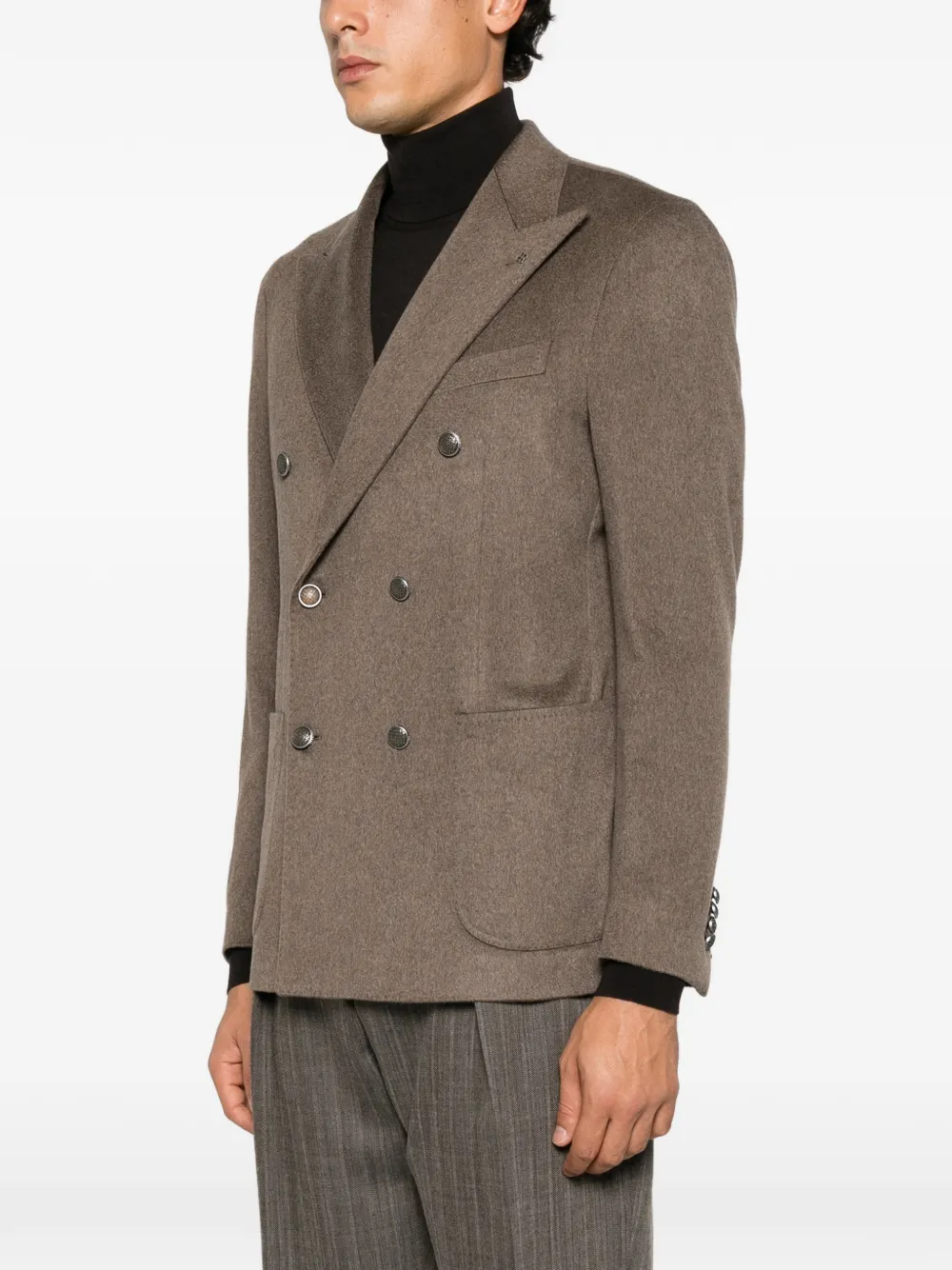 Tagliatore double-breasted peak-lapels blazer Bruin