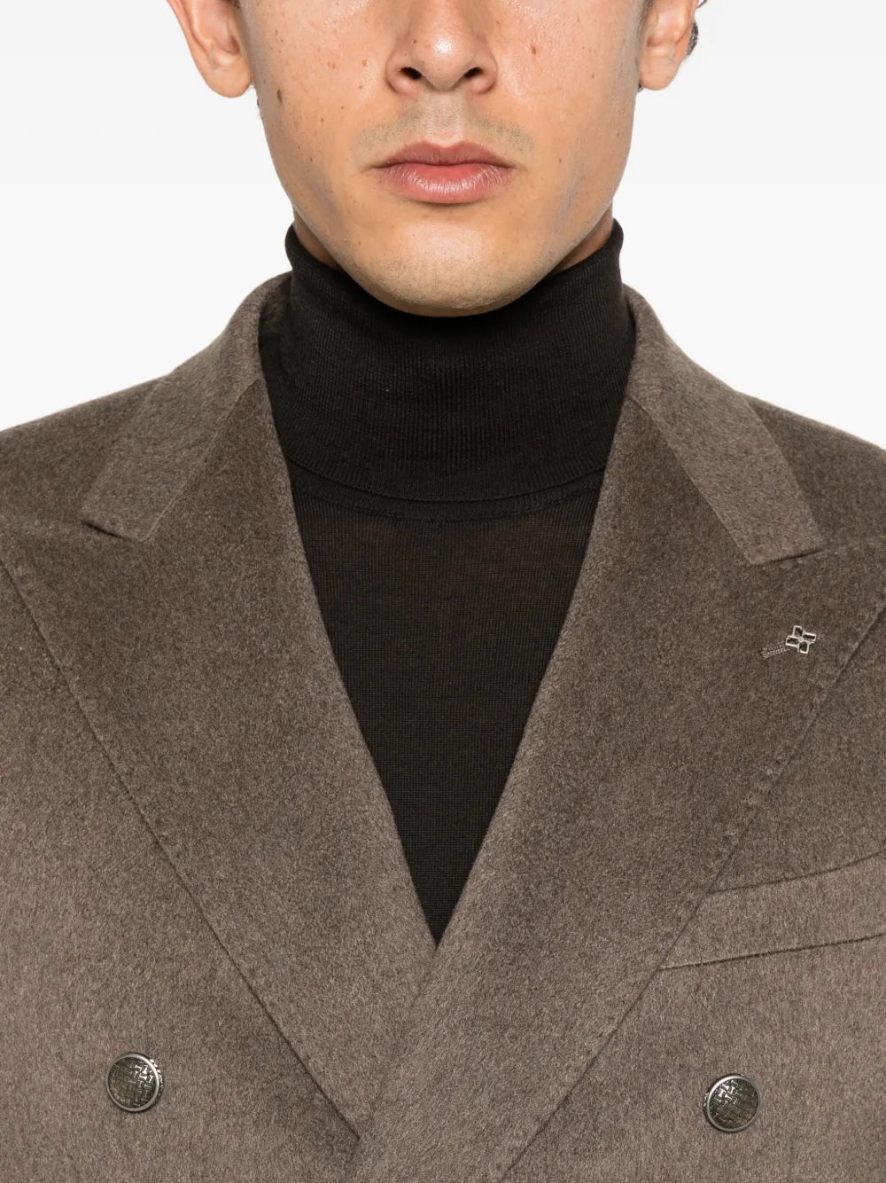 Tagliatore double-breasted peak-lapels blazer Bruin