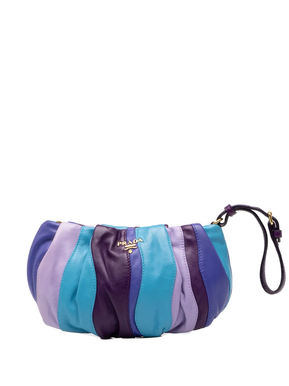 Prada Pre-Owned 2000-2013 Nappa Trembled Blossoms Stripes clutch bag - Viola