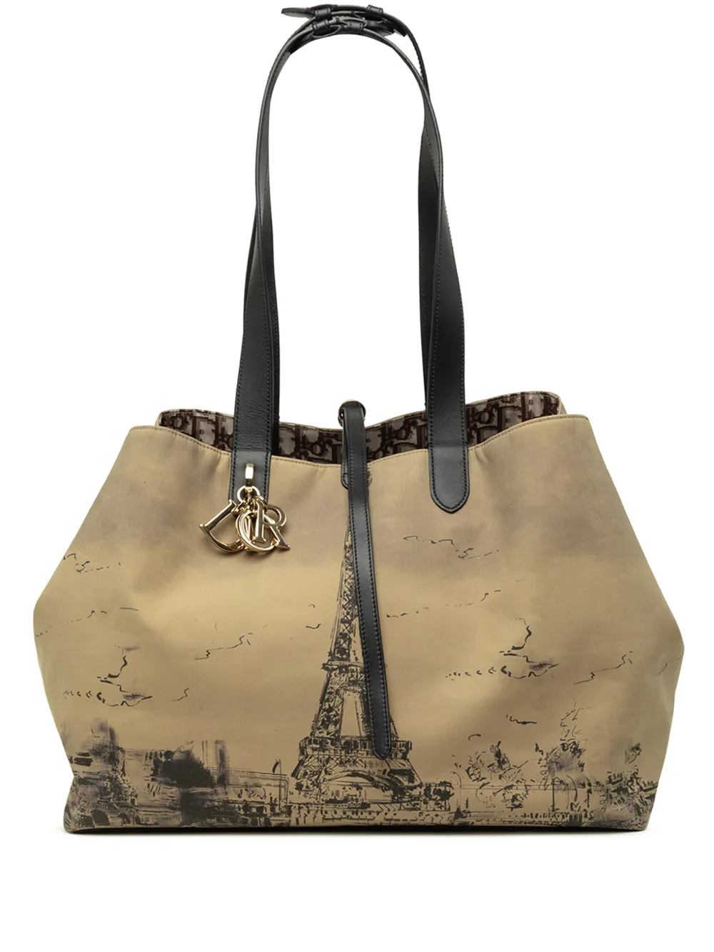 Christian Dior Pre-Owned 2024 Large Nylon Eiffel Tower Toujours tote bag - Nude