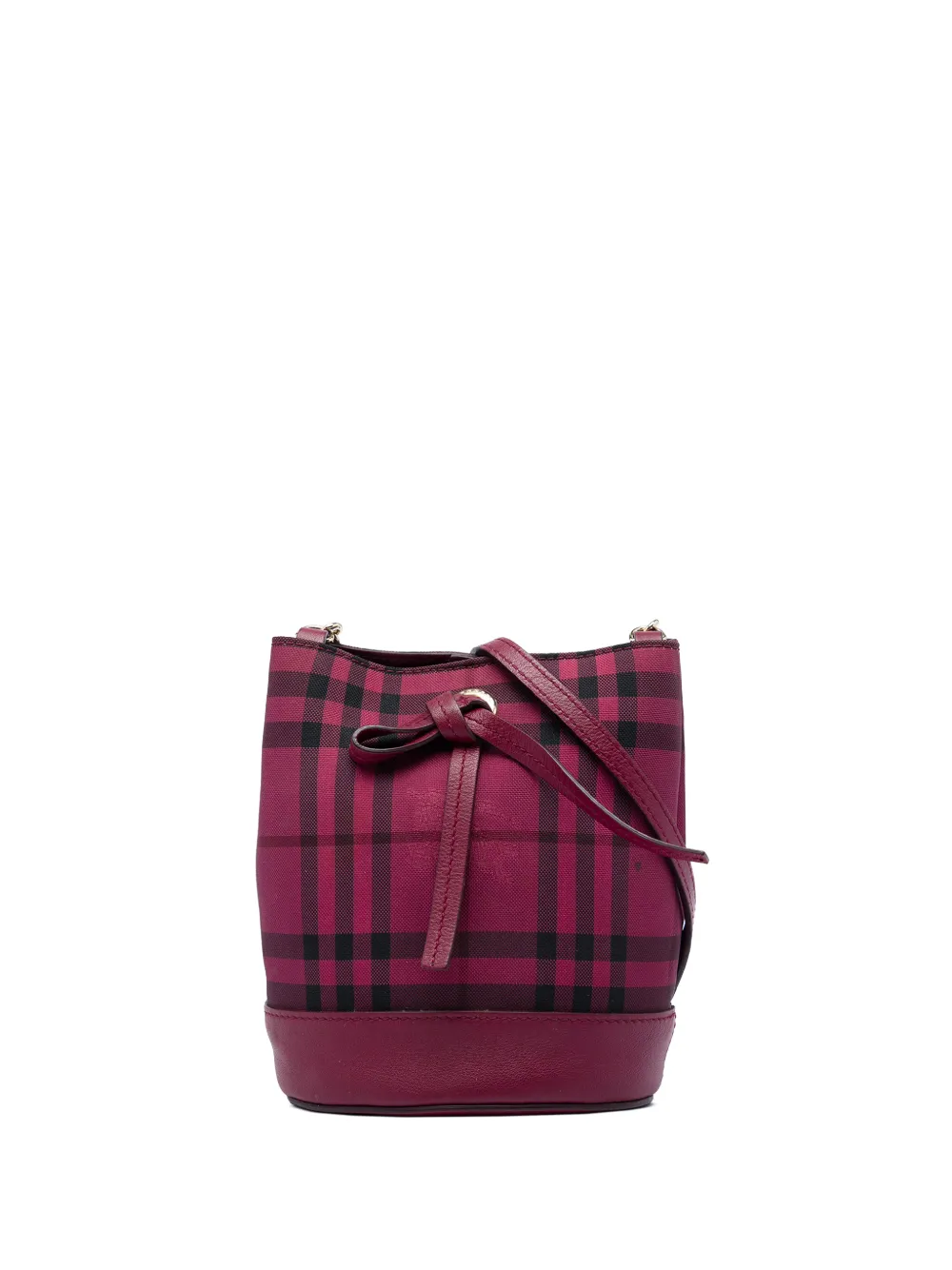Burberry Pre-Owned 2010-2026 Overdyed Canvas Horseferry Check bucket bag - Red