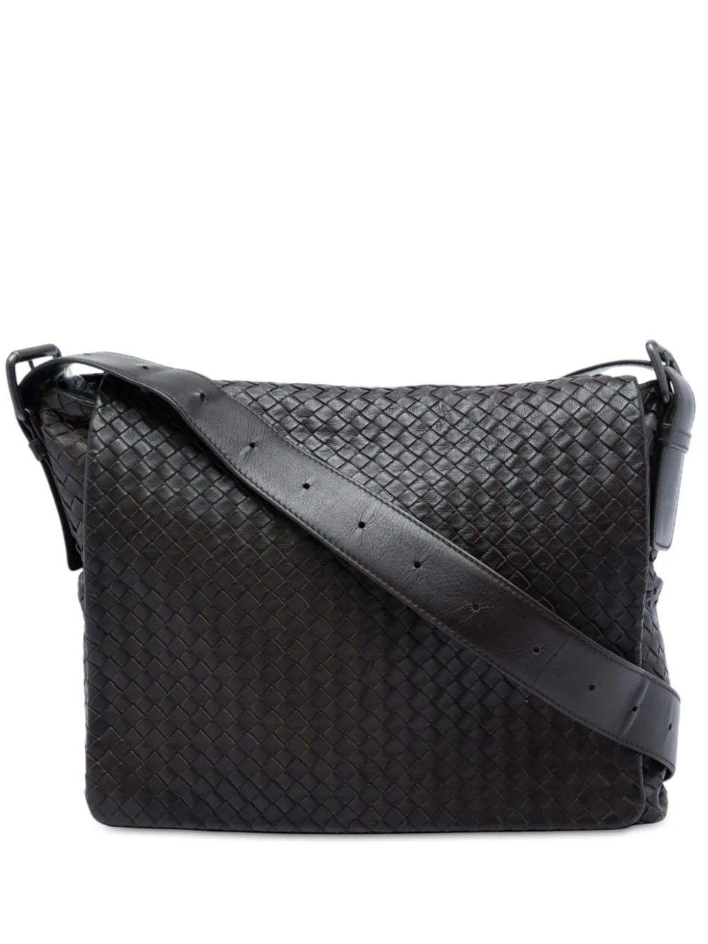 Bottega Veneta Pre-Owned 2012-2026 Nappa Intrecciato Flap crossbody bag - Braun