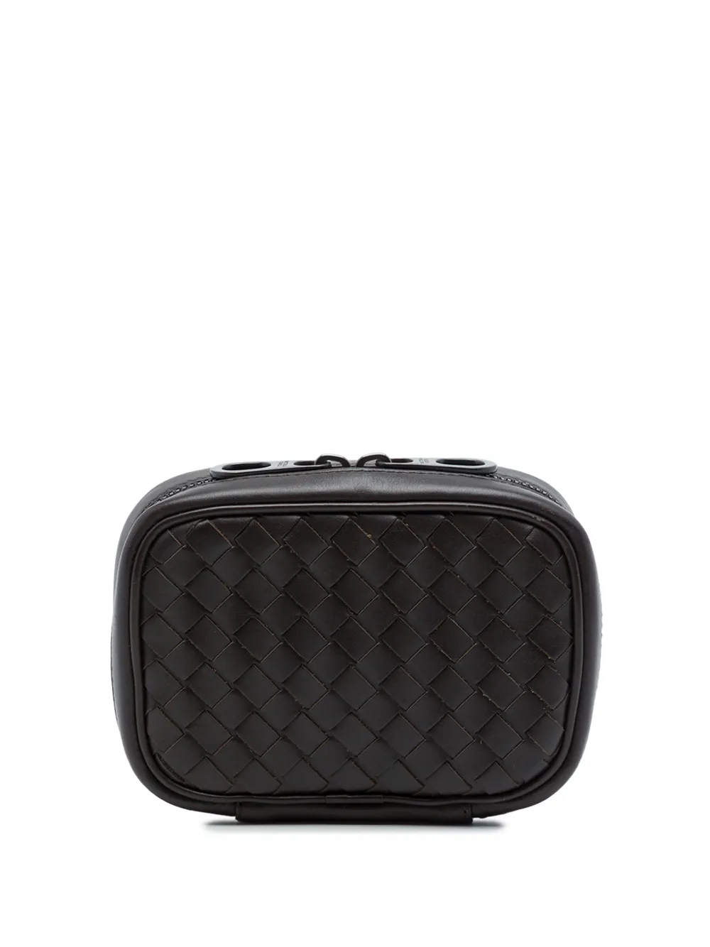 Bottega Veneta Pre-Owned 2012-2026 Calfskin Intrecciato Cufflinks Case - Braun