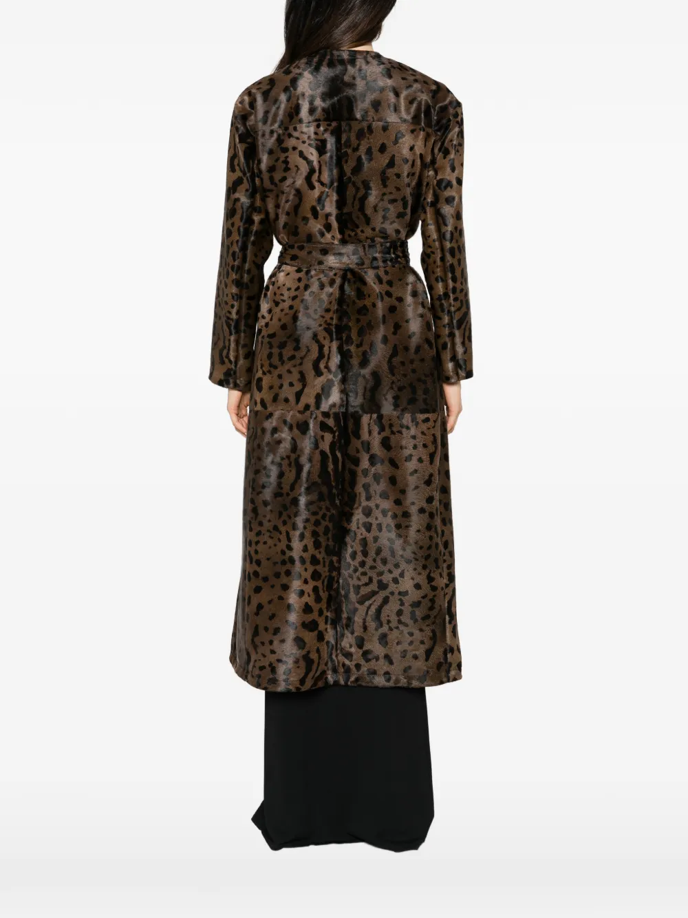 Salvatore Santoro leopard-print belted jacket Bruin