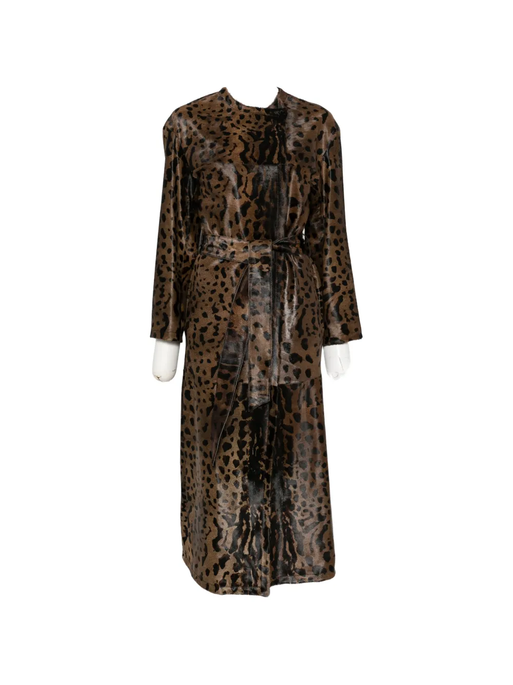 Salvatore Santoro leopard-print belted jacket Bruin