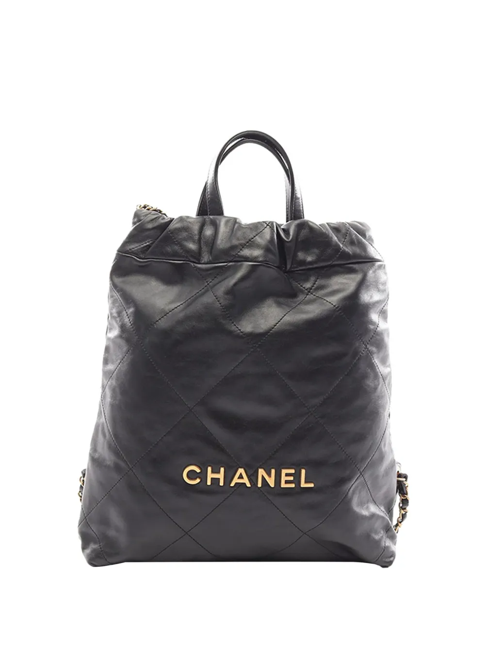 CHANEL Pre-Owned 2021-2026 Small Shiny Quilted Calfskin 22 backpack - Black