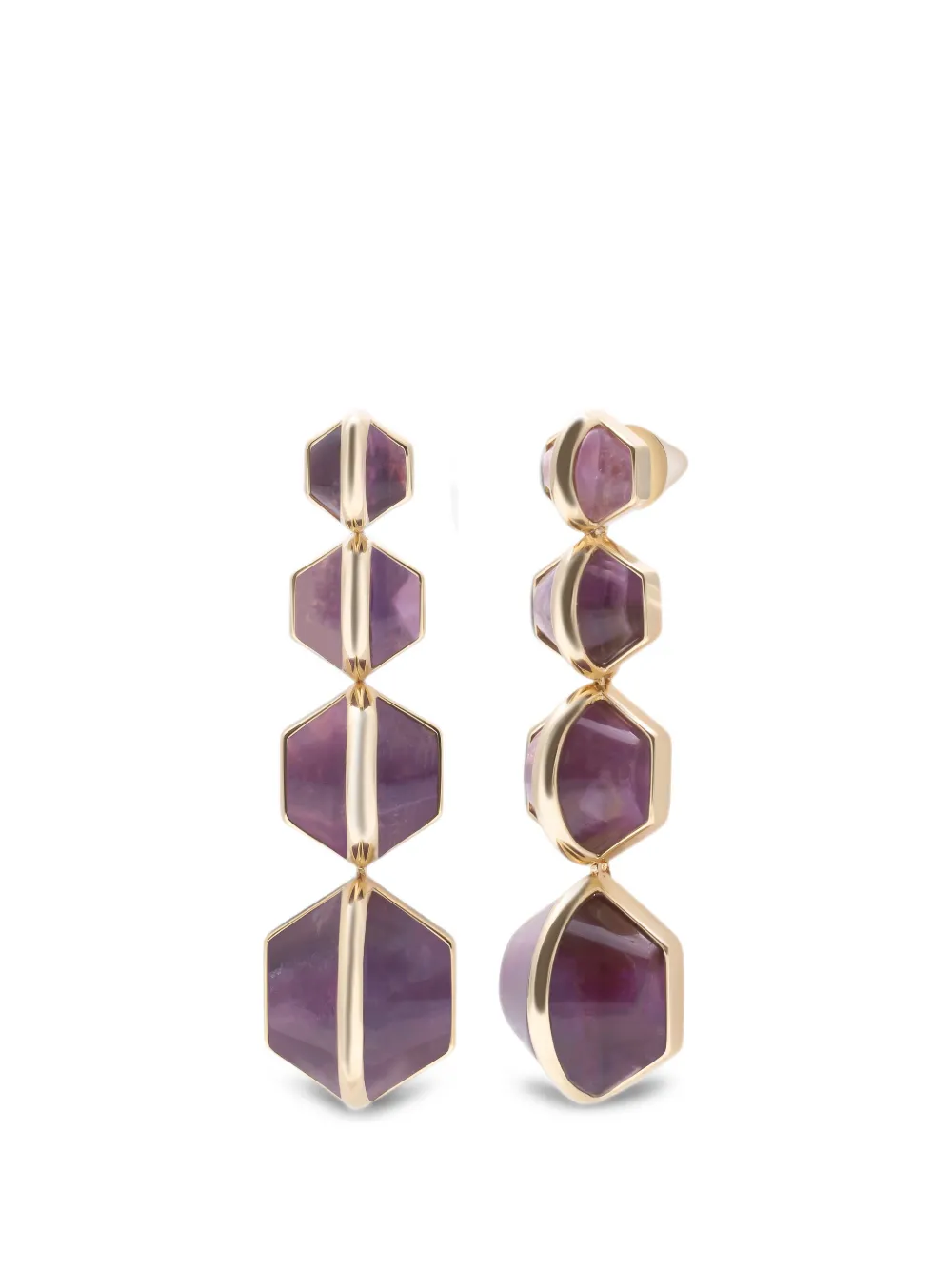 Eddie Borgo boucles d’oreilles pendantes Honeycomb en améthyste